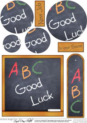 Good Luck!! Blackboard Quick Card with Circle Pyramage