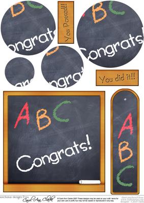 Congrats!! Blackboard Quick Card with Circle Pyramage