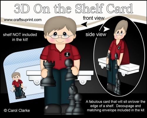 3D On the Shelf Card Kit - Older Man Alexander is a Chess Champion