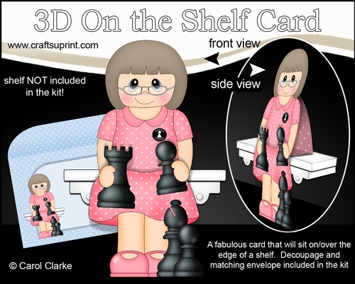 3D On the Shelf Card Kit - Older Lady Isabella is a Chess Champion