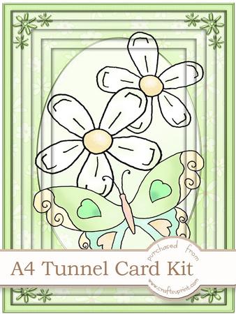 A4 Fluttery Butterfly in Lime Tunnel Card Kit
