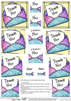 Thank You Letter Twisted Pyramage Sheet