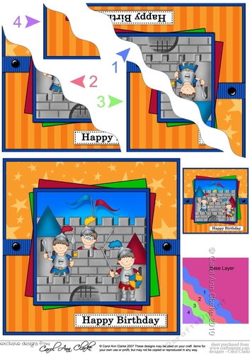Boyz Birthday Boy Boriz the Knight Wavy Corner side stacker Topper