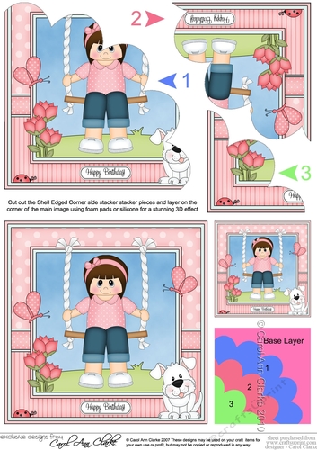 Cute Little Teen Girl is Swinging High Shell Edged Corner Side Stacker