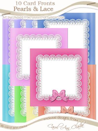 Square Pearls and Lace Card Fronts Kit