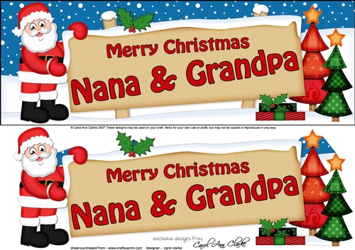 Large DL Merry Christmas NANA and GRANDPA 3D decoupage 