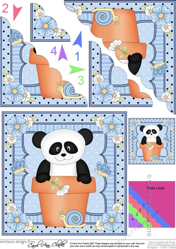 Flower Pot Friends Cute Little Panda Chi Chi Scalloped Corner Stacker