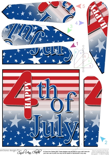 4th July Independence Day Fan Pyramage Topper