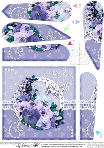 A Touch of Elegance Spring Flowers Pearls and Lace Fan Pyramage Topper