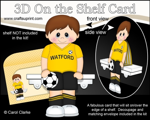 3D On the Shelf Card Kit - Little Footballer Cornell plays for Watford