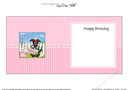 Hamish Scottie Dog has a basket of Pretty Flowers square landscape insert