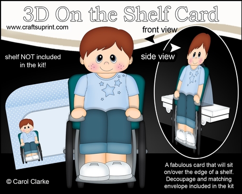 3D On the Shelf Card Kit - Cute Little Boy Georgy is a Wheelchair User