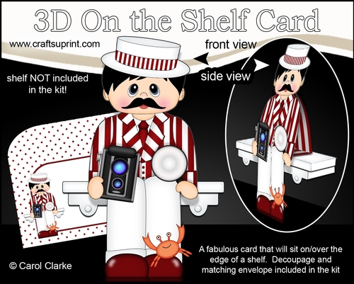 3D On the Shelf Card Kit - Little Smile for the Camera Seaside Photographer Kevan