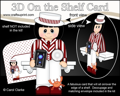 3D On the Shelf Card Kit - Little Smile for the Camera Seaside Photographer Debra