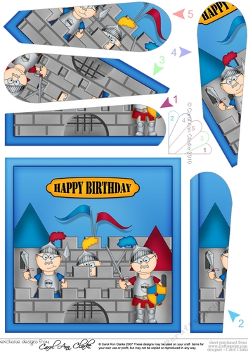 Old Man Bert is a Knight in his Castle Birthday Fan Pyramage Topper