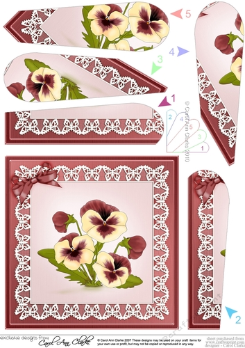Pansy on Butterfly Lace Fan Pyramage Topper