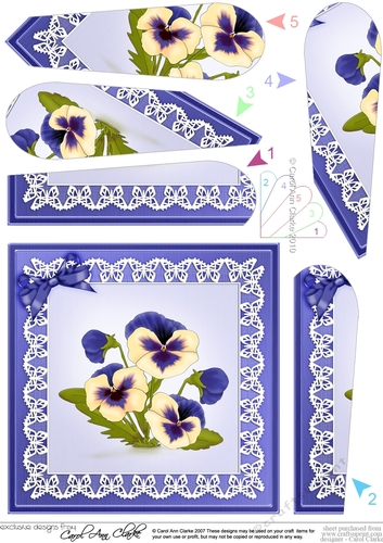 Pansy on Butterfly Lace Fan Pyramage Topper