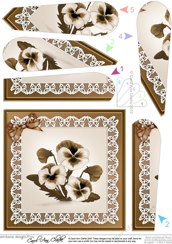 Pansy on Butterfly Lace Fan Pyramage Topper