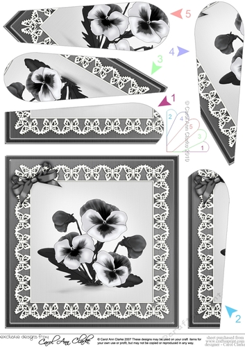 Pansy on Butterfly Lace Fan Pyramage Topper