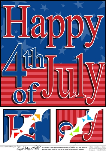 4th July Independence Day Scalloped Corner Topper  