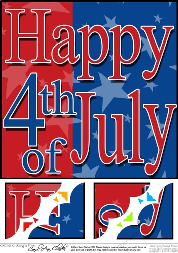 4th July Independence Day Scalloped Corner Topper  