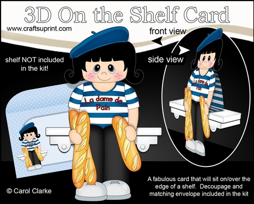 3D On the Shelf Card Kit - La Dame de Pain Adelise is the French Bread Seller