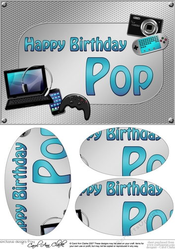 A5 Birthday POP Gadgets n Gizmos Oval Pyramage Topper