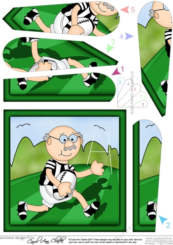 Old Man Bert plays Rugby Fan Pyramage Topper