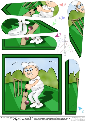 Old Man Bert plays Cricket Fan Pyramage Topper