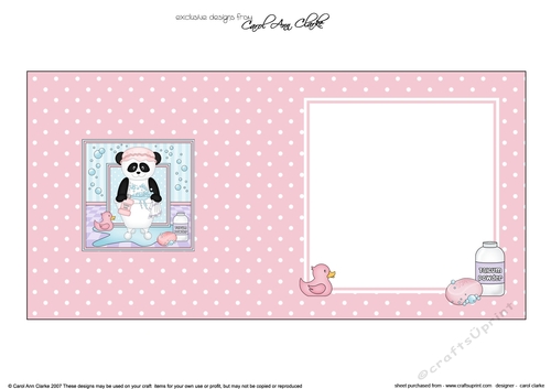 Cute Little Panda Bear Su Ling Bathtub Buddies square landscape insert