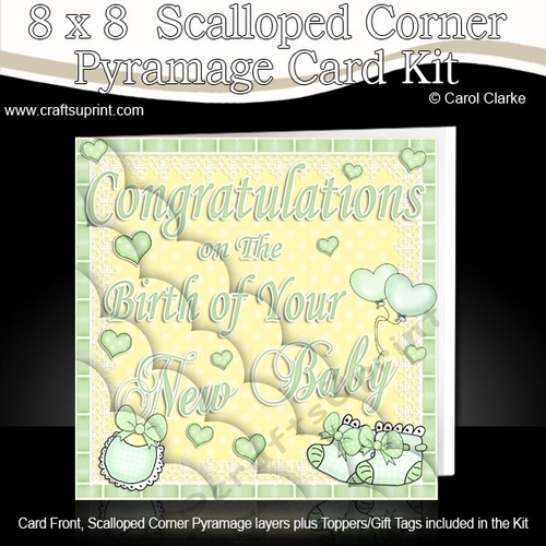 8 x 8 Congratulations on the Birth of Your New Baby Scalloped Corner Kit