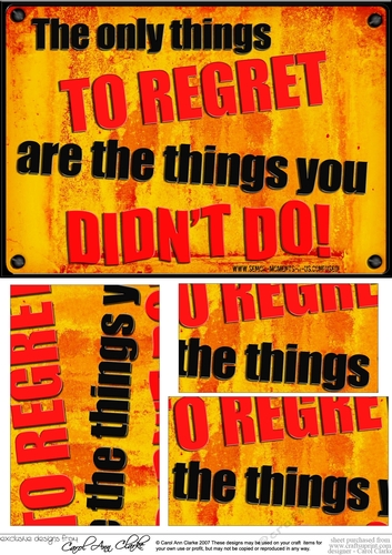 A5 The only things to regret are the things you didnt do! Fun Novelty Senior Moment Saying Pyramage Topper