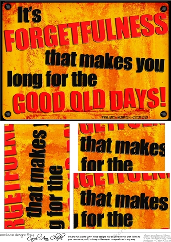 A5 Its forgetfulness that makes you long for the good old days! Fun Novelty Senior Moment Saying Pyramage Topper