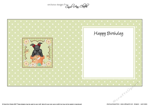 Flower Pot Friends Little Scottie Dog square landscape insert