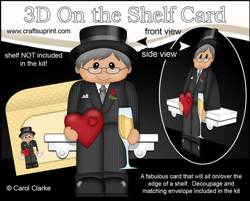 3D On the Shelf Card Kit - Ethnic Hearts Love & Romance Old Man Davinda