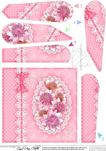 A Touch of Elegance Flowers Pearls and Lace Fan Pyramage Topper