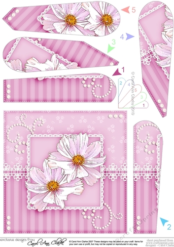 A Touch of Elegance Flowers Pearls and Lace Fan Pyramage Topper