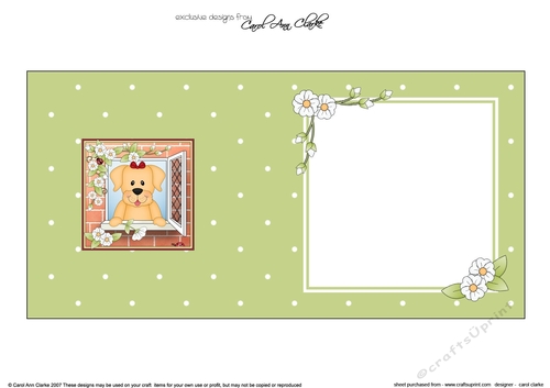 Square landscape insert - Through the Window - Cute Little Golden Labrador Dog