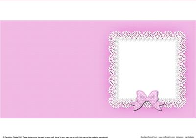 Square Pearls and Lace Card Front or Insert