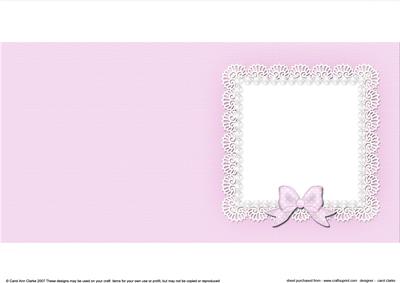 Square Pearls and Lace Card Front or Insert