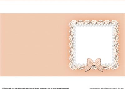 Square Pearls and Lace Card Front or Insert