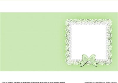 Square Pearls and Lace Card Front or Insert