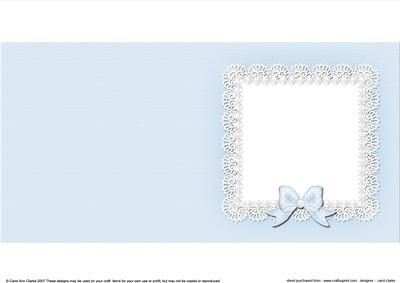 Square Pearls and Lace Card Front or Insert