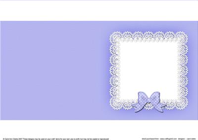 Square Pearls and Lace Card Front or Insert