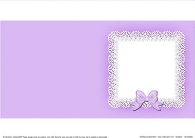 Square Pearls and Lace Card Front or Insert