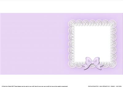 Square Pearls and Lace Card Front or Insert