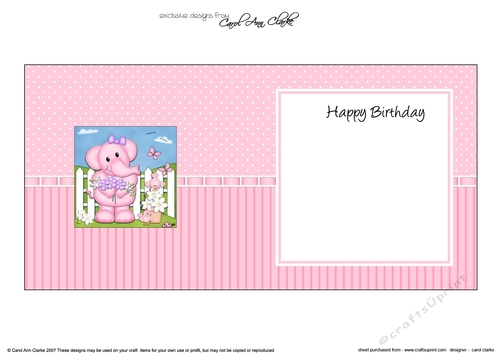 Lola Elephant has a bunch of Pretty Flowers square landscape insert