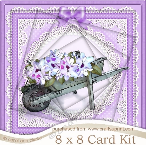 8 x 8 Flower Filled Wheelbarrow Twisted Tunnel Card Kit