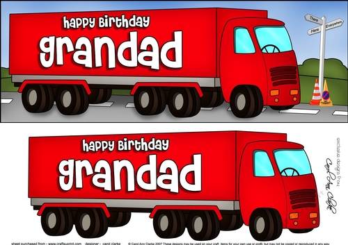 Large DL Happy Birthday GRANDAD HGV Lorry 3D decoupage