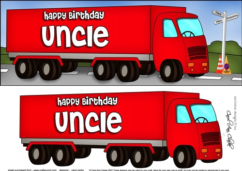 Large DL Happy Birthday UNCLE HGV Lorry 3D decoupage